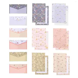 Wrap regalo A5 Floral Envelope Letter Paper Paper Kit Set pittura adorabile e scrittura stazionaria