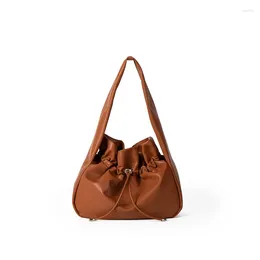 Palavras coreanas de estilo coreano Ruched hobos bolsas de couro pu