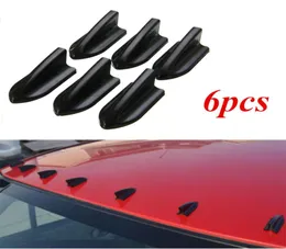 6PCS 범용 자동차 안테나 검은 PP 지붕 상어 지느러미 스포일러 윙 키트 와류 생성기 자동차 스타일 6059417