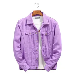 Herren Spring- und Herbst Purple Denim Jacke mit Schulter unten in Hongkong Style Übergroße INS -Style Lose Casual Jacket Top 240421