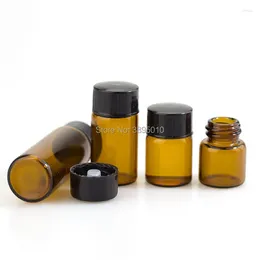 Depolama Şişeleri 1ml 2ml 3ml 5ml 5ml Küçük Amber Cam Esansiyel Yağ Şişesi Redüktör Kapağı Küçük Kahverengi Şişeler F383