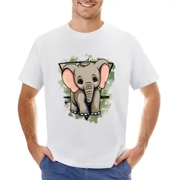 Polos masculinos Earth: Elephant T-Shirt Kawaii Summer Summer Plain Black T Camisetas homens