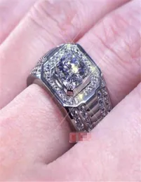 1CT Solid 925 Srebrny srebrny rocznica ślubu Moissanite Sona Diamond Ring Ring Zespół zaręczynowy Otwarty pierścień Biżuteria