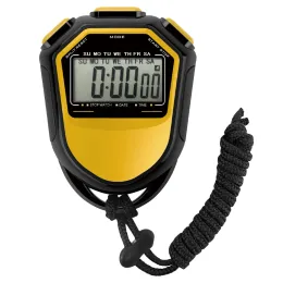 Fußball wasserdichte Stoppwatch Digital Handheld LCD -Timer Chronograph Sportschalter mit Riemen zum Schwimmen laufendes Fußballtraining