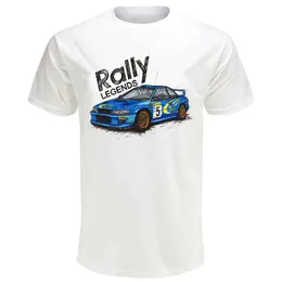 Herr t-shirts impreza wrx sti rally legender t-shirt nya sommarmän kort slve hajuku bil design vit casual boy ts strt tops t240425