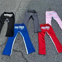 Vintage Y2K Streetwear Track pantolon kadın harajuku geniş bacak eşofmanları büyük harf yıldız basılı joggers pantolon düz bacaklı 240425