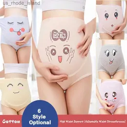 Maternity Bottoms Cotton High Waist Maternity Briefs Adjustable Belly Panties Cartoon Printing Eye Clothes For Pregnant Women Pregnancy IntimatesL2404