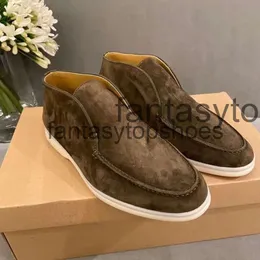 LORO Piano LP Lorospianasl Sapatos Nubuck Suede Casual Sneakers Lock Designer Flats Slip-On Shoe Boots 45 46