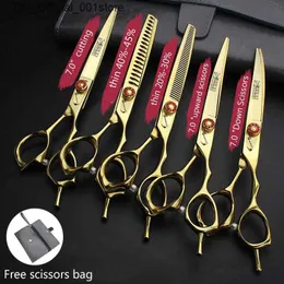 Hair Scissors Hair Scissors Barber Shop 7 polegadas Importado aço inoxidável Japão 440C Corte de cabelo profissional de cabelo Q240425