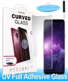 الزجاج الكامل المنحني المنحني للزجاج المقسّر لـ Samsung S23 S22 S21 Note 20 10 Plusliquid Tech Tech مع واقي الشاشة الخفيفة UV 6127523
