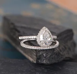 Vecalon 2019 패션 귀여운 여성 흰색 핑크 다이아몬드 반지 세트 빈티지 925 여성을위한은 약혼 반지 다이아몬드 신부 링 5279798