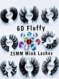 Faux Mink Faux, de 25 mm de 25 mm, cílios falsos longos e falsos volumes de cílios falsos de cílios de maquiagem