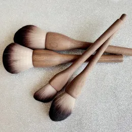 new New Walnut Makeup Brushes Set High Quality Cosmetic Powder Blush Foundation Sculpting Eyeshadow Smudge Makeup Brush Wood Handle - for -