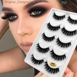 False Eyelashes 3/5 pairs of 3D artificial mink fur hair soft eyelashes natural thick and long fake dramatic handmade Q240425