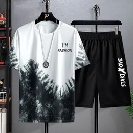 Мужские пластинки 3D Printed Summer 2 штуки и шорты костюмы для мужчин одежда набор модных бегунов Костюм негабаритный мужчина 240416