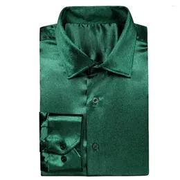 Camisas masculinas Camisas masculinas de tamanho verde de seda verde colar de lapla