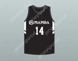 اسم مخصص للرجال الشباب/الأطفال بايتون 14 مامبا باليرز بلاك كرة السلة جيرسي الإصدار 3 خياطة S-6XL