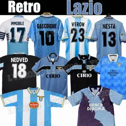 Maglie da calcio Lazio retrò 1989 1990 1991 1992 1995 1998 1999 Nedved Simeone Salas Gascoigne 2000 15 16 Shirt da calcio a casa Veron Crespo Nesta Caldio