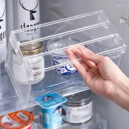 Küche Aufbewahrung Transparent Kühlschrank Organisatoren Rack Kühlschrank Schicht -Separator Regale Desktop Ständer Sparen Sie Raumzubehör Speichern