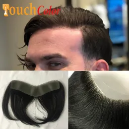 Toupees toupees System wymiany przedni mężczyźni Toupee Hair Men Men Front Toupe 100% ludzka remy włosy