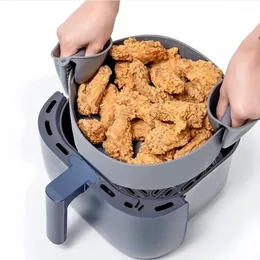 Airfryer Silicone Pot multifuncional fritadeiras de ar para forno Acessórios para pão pizza frita com cesta de assadeira de bandeja de assadeira