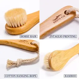 2024 1PCS Exfoliating Brush Pędzel do czyszczenia twarzy Bamboo Hair Hair Facial Cleansing Masaż twarzy Pędzel Deep Pore Cleansingbamboo Masaż na twarz szczotka do masażu twarzy