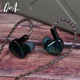 Cuffie Qoa vesper Best scatenati nell'orecchio iems Hifi Earphone 1DD 10mm + 1Ba Knowles Hybird Driver Monitor con cavo placcato argento staccabile