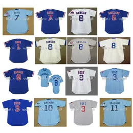 Kob Retro 7 Jody Davis Jersey 10 Dave Kingman 1 Larry Bowa 6 Keith Moreland 8 Andre Dawson 3 David Ross 11 Ivan Dejesus 12 Kyle Schwarber