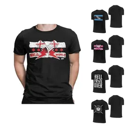 T-shirt maschile uomini cm punk aew best in the world thirts cuscetti di cotone 100% di cotone novità a maniche corte a maniche corte magliette originali t-shirt t240425