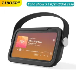 Zubehör Silicon Hülle für Echo Show 5 3./1./2. tragbare Softschutzabdeckung für Alexa Echo Show 5. Tragetasche mit Griffgurt