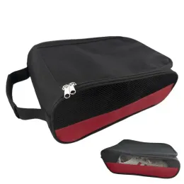 Väskor Portable Mini Golf Shoe Bag Oxford Cloth Shoe Carrier Väskor Dragkedja Golfballhållare Beskabel Pouch Pack Tee Bag Sport Accessorie