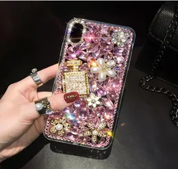 För Lady Luxury Designer Parfym Bottle Crystal Phone Case Lady för iPhone11 11Pro Max XS Diamond Back Cover Parfym för iPhone7 61705047