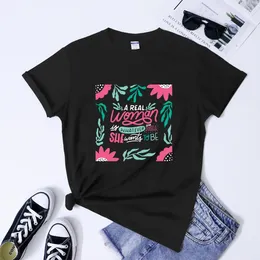 Koszulki kobiet prawdziwa kobieta to cokolwiek, do diabła, chce być koszulką Boho wzmocnioną kobietą feminizm tshirts estetyczne równe prawa