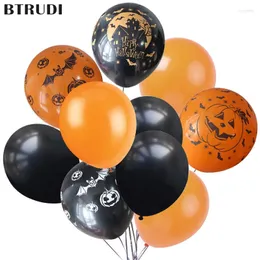 Украшение вечеринки 20шт/лот Btrudi Halloween воздушные шары 12 дюймов 2,8 г апельсиновый черный латекс -воздушный шар отпуск