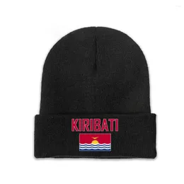 Berets Kiribati Country Flag Top Print Mężczyźni Kobiety unisex dzianin kapelusz zimowa jesienna czapka czapka ciepła czapka