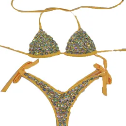 Projektant Designer Kąpiec Kąciki Kobiety trójkątne bikini bikini Zestaw nylonowych diament