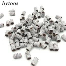 Bits Hytoos 100pcs/PAC White Nail Art Schleifbänder Pedikürewerkzeuge Elektrische Bohrzubehör Fußpflege Polierwerkzeuge 80# 150# 240#