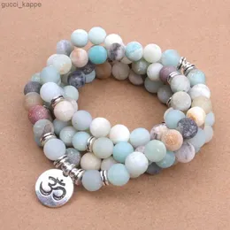 Bracciale femminile con perline perle di preghiera Energia con loto om Buddha Yoga Bracciale 108 Mala Meditation Necklace Jewelry Bijoux