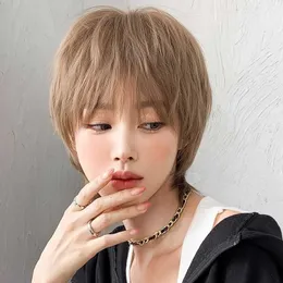 womens short internet celebrity fashionable and neutral wolf tail mullet full Wig head age reducing handsome unisex hair cover