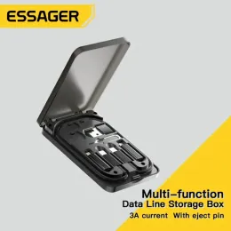 コンバーターEssager 4 in 1 USB CからUSB C CABLE PD 60W高速充電データコードiPhone XiaomiタイプCマイクロケーブルホルダーストレージボックス