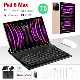 10,1 дюйма Pad 6 Max планшета PC Android 7.0 2GB RAM 32GB ROM 1280X800 HD Экран Двойной камеры Dual SIM -SIM -карт 3G Wi -Fi Узнавание лица Хана приложение