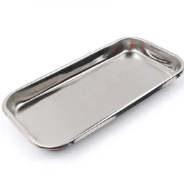 2024 1PC Stainless Steel Cosmetic Storage Tray Nail Art Equipment Plate Doctor Surgical Dental Tray False Nails Dish Toolsfor Doctor Surgical Tray