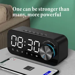 Orologi 1pc mirror Led Super Bass Altoparlante Wireless Speaker Digital Digital Alarm Clock MP3 FM Music Player