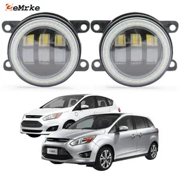 Eemrke LED FOG Lights Montbly 30W/ 40W para Ford C-Max/ Grand C-Max II DXA C334 C-MAX Hybird com Lens Clear Angel Eyes Drl Daytime Lights 12V PTF Acessórios de carros de carro