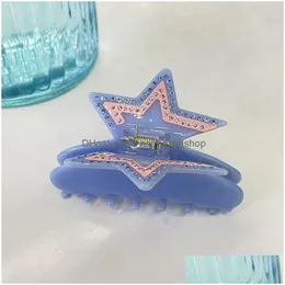 Штифты для волос в стиле Fairy Style уксусная кислота Diamond Five Cointed Star Clip Clip Temprament Shark Ascipsy Drop Products Accesso dhxja