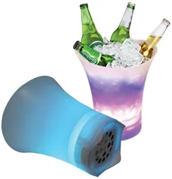 LED o ice bucket 7 colorful gradient luminous plastic champagne drink ice bucket Bluetooth speaker family wedding party8507490