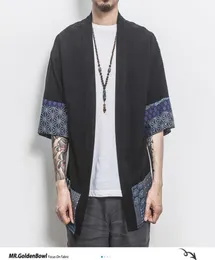 Men039s Kurtki MRGB 2022 Spring Summer Fashion Men Botton Linen Shirt Kurtka Japońska Kimono Casual Streetwear Mężczyzna Open STITC5694128