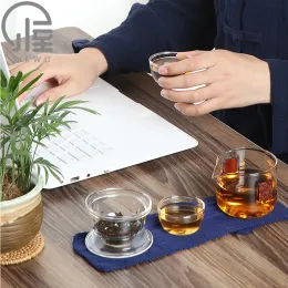 Ohrringe Jiewu Japanische Glas Tee -Set mit Tasche neue tragbare Reise Tee Tasse Set 2021 Heißverkaufsreisen Essentielles Tee -Set Accessoires