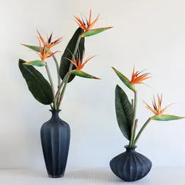 43 PU Large Bird of Paradise Artificial Tropical Flower Faux Heaven Bird Plant Party Wedding Floral Home Decor Po Props 240417