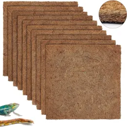 Substrato 10pcs Carpet de répte 30x30cm Fibra de coco natural Fibra de estimação Tortoise de tapete de tape